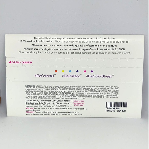 Chilladelphia light Ice blue Color Street dry nail polish art strips - Picture 3 of 3